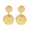 304 Stainless Steel Flat Round with Groove Stud Earrings for Women EJEW-U020-09G-1