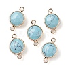 Synthetic Turquoise Connector Charms G-C102-09A-G-1