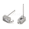 Brass Micro Pave Cubic Zirconia Studs Earrings Finding KK-K364-01P-2