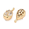 Brass Micro Pave Clear Cubic Zirconia Pendants KK-T080-23G-2