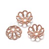 Multi-Petal Brass Fancy Bead Caps KK-E711-045RG-NR-1