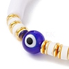 Evil Eye Lampwork Beads Stretch Bracelet BJEW-JB07222-01-5
