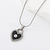 304 Stainless Steel Enamel Evil Eye Heart Pendant Necklaces for Men Women SQ7130-1-1