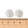 Flower Brass Clear Cubic Zirconia Bead Caps KK-V008-07P-3