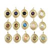 Natural & Synthetic Mixed Gemstone Pendants STAS-B109-01G-1