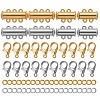 168Pcs 2 Colors Brass Magnetic Slide Lock Clasps & Jump Rings & Alloy Lobster Claw Clasps KK-SZ0001-37-1