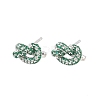 knot Brass Micro Pave Cubic Zirconia Stud Earrings EJEW-C174-01P-6