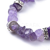 Natural Amethyst Chip Bracelets BJEW-JB04489-02-2