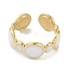 Ion Plating(IP) 304 Stainless Steel Enamel Cuff Finger Rings RJEW-L107-038G-01-2