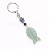 Natural Green Aventurine Fish Keychain PW-WG77624-04-1