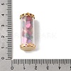 Glass Tube with Natural & Synthetic Mixed Gemstone Chip Beads Inside Pendants FIND-B054-01G-04-3