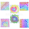 Gorgecraft 6Pcs 3 Styles Square Mandala PET Plastic Hollow Out Drawing Painting Stencils Templates DIY-GF0008-54-1