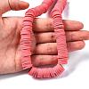 Flat Round Handmade Polymer Clay Beads CLAY-R067-12mm-14-7