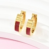 304 Stainless Steel Enamel Hoop Earrings EJEW-K268-19G-03-2