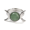Natural Green Aventurine Adjustable Rings RJEW-K271-01P-12-2