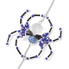 Spider Glass Beaded Hanging Ornaments HJEW-TA00172-03-4
