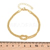 Brass Box Chain Knot 2-Strand Bracelets for Women KK-CBA68DA-17B-G-5