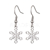 Non-Tarnish Hollow Christmas Snowflake 201 Stainless Steel Dangle Earrings for Women EJEW-JE05875-S-1