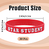 Word Star Student Silicone Cord Bracelet Wristband LS-BJEW-WH0018-49A-2