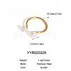 Natural Pearl Stainless Steel Adjustable Open Cuff Rings for Women JT3532-1-2