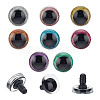 32 Sets 8 Colors Glitter Plastic Craft Doll Eyes KY-HY0001-13B-1