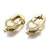 Brass Micro Pave Clear Cubic Zirconia Lobster Claw Clasps ZIRC-S066-038-NF-2
