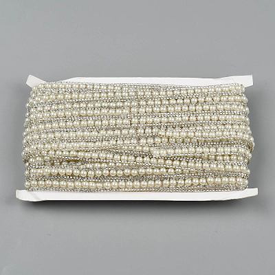 Two Rows Rhinestone Cup Chain((Hot Melt Adhesive On The Back) DIY-GF0001-77-1