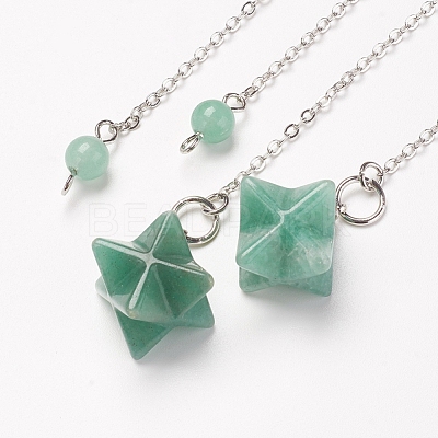 Chakra Natural Green Aventurine Dowsing Pendulums X-G-F516-01F-1