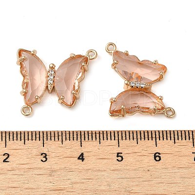 Brass Pave Faceted Glass Connector Charms FIND-Z020-04E-1