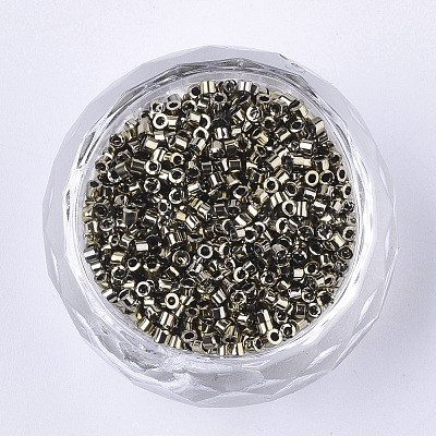 Electroplate Glass Cylinder Beads SEED-Q036-01A-B03-1