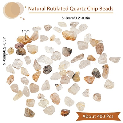 Natural Rutilated Quartz Chip Beads G-SC0001-31-1