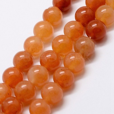 Natural Red Aventurine Bead Strands G-G735-39-8mm-1