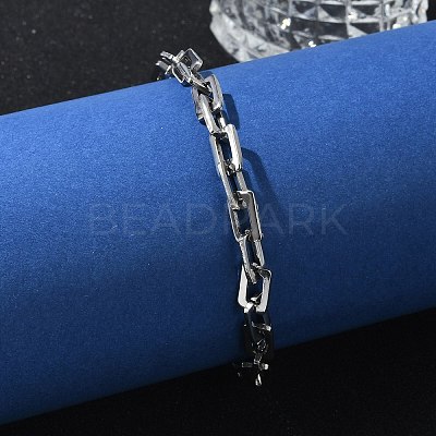 Tarnish Resistant Rectangle 201 Stainless Steel Chain Bracelets X-BJEW-N240-06P-1