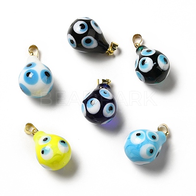 Handmade Evil Eye Lampwork Pendants LAMP-F026-04-1
