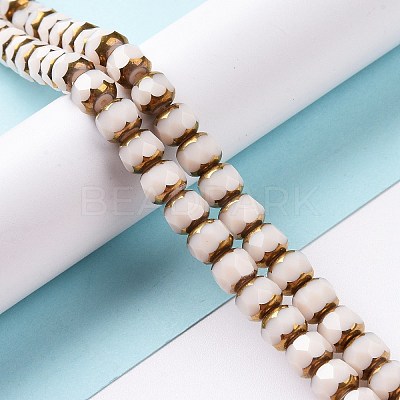 Electroplate Opaque Glass Beads Strands GLAA-P003-A04-1