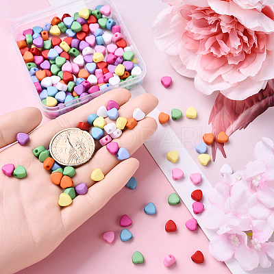 200Pcs 10 Colors Opaque Acrylic Beads MACR-YW0003-81-1
