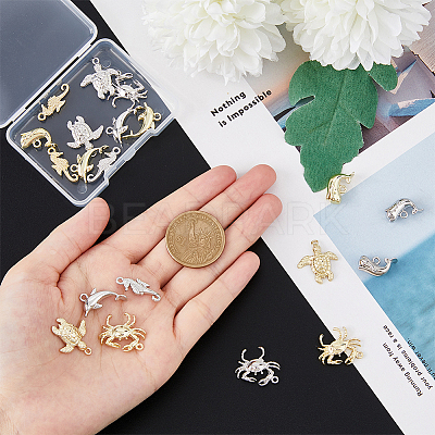 20Pcs 10 Style Rack Plating Alloy Charms FIND-FH0007-48-1