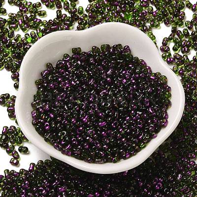 Spray Painted Glass Seed Beads SEED-F005-07A-03-1