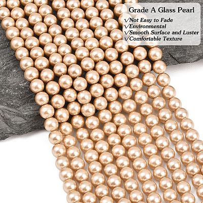 Eco-Friendly Dyed  Glass Pearl Round Beads Strands HY-A002-8mm-RB064-1
