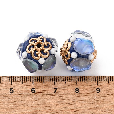 Handmade Resin Indonesia Round Beads IPDL-P005-25KCG-01-1