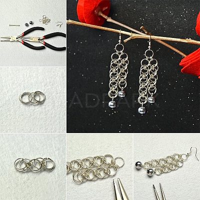 Brass Split Rings and Brass Ring Assistant Tool KK-PH0034-52AB-1