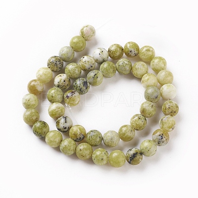 Natural Yellow Turquoise(Jasper) Beads Strands X-G-Q462-8mm-22-1