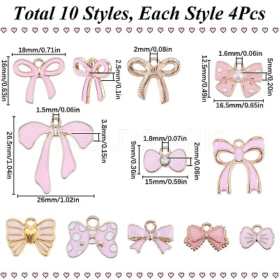 40Pcs 10 Style Alloy Pendants ENAM-SC0004-97-1