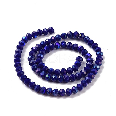 Electroplate Opaque Solid Color Glass Beads Strands EGLA-A034-P10mm-L12-1