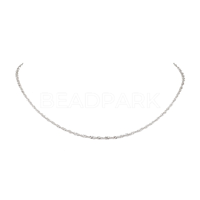 304 Stainless Steel Singapore Chain Necklaces NJEW-JN05167-02-1