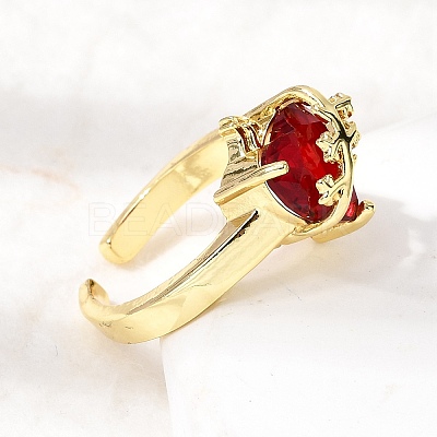 Glass Cuff Open Rings RJEW-P178-01D-G-1