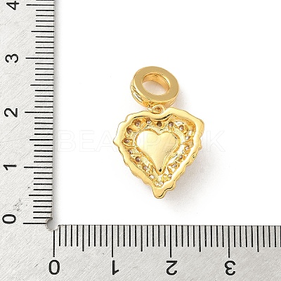 Brass Micro Pave Clear Cubic Zirconia European Dangle Charms KK-F905-20G-04-1