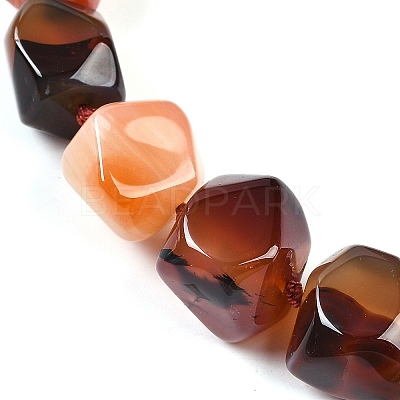 Red Agate Nuggets Beaded Necklaces for Women Men NJEW-K388-01B-1
