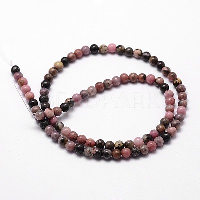 Natural Rhodonite Beads Strands G-G735-10-8mm-1