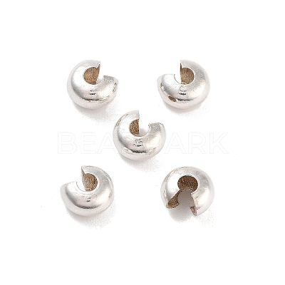 925 Sterling Silver Crimp Beads Cover STER-G027-27S-5mm-1